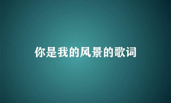 你是我的风景的歌词