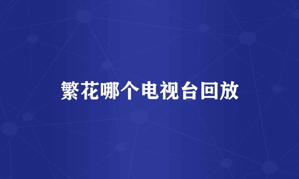 繁花哪个电视台回放