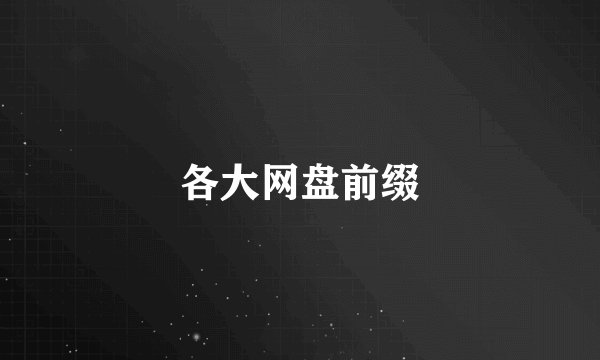各大网盘前缀