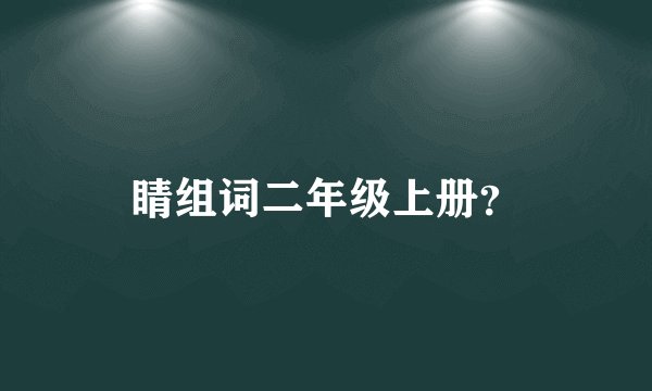 睛组词二年级上册?