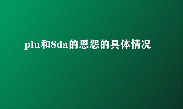 plu和8da的恩怨的具体情况