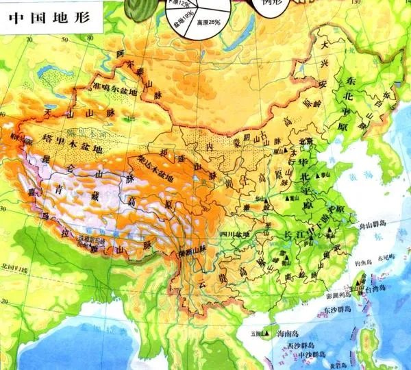 中国山脉地形图高清版