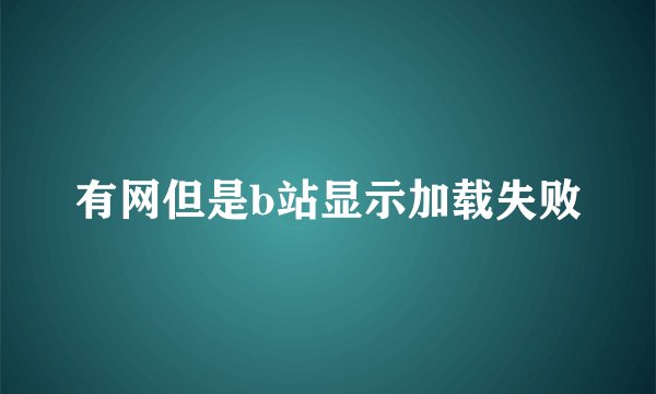 有网但是b站显示加载失败