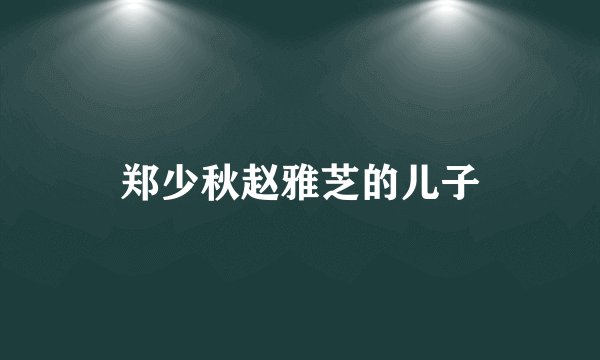郑少秋赵雅芝的儿子
