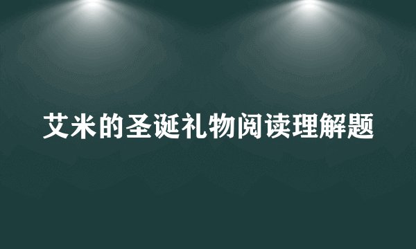 艾米的圣诞礼物阅读理解题