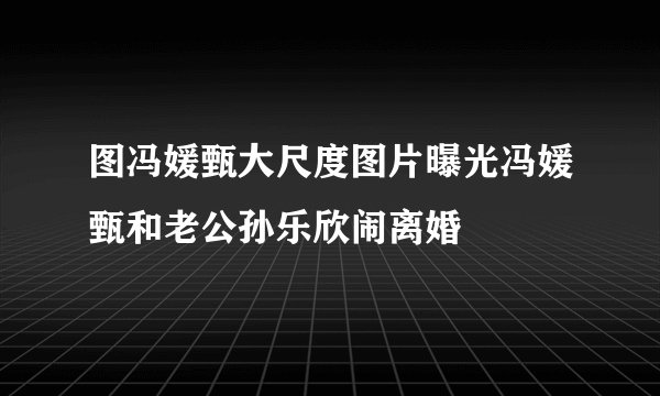 图冯媛甄大尺度图片曝光冯媛甄和老公孙乐欣闹离婚