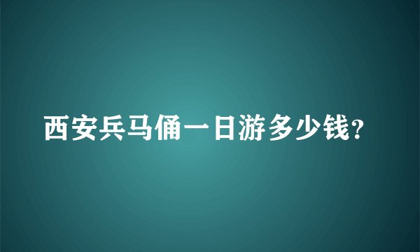 西安兵马俑一日游多少钱？