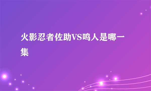 火影忍者佐助VS鸣人是哪一集