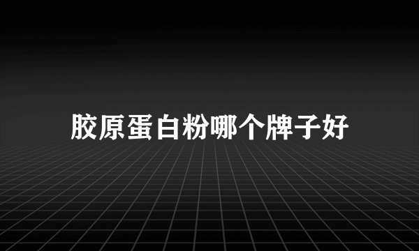 胶原蛋白粉哪个牌子好