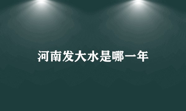 河南发大水是哪一年