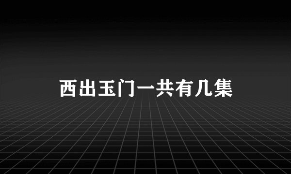 西出玉门一共有几集