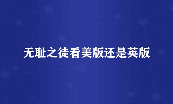 无耻之徒看美版还是英版