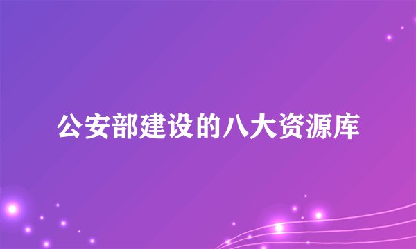 公安部建设的八大资源库