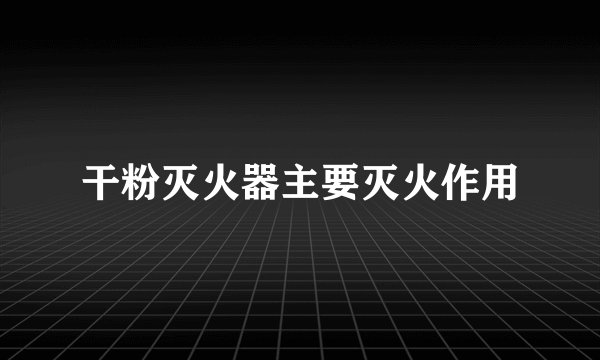 干粉灭火器主要灭火作用