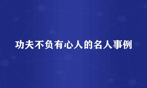 功夫不负有心人的名人事例
