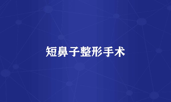 短鼻子整形手术