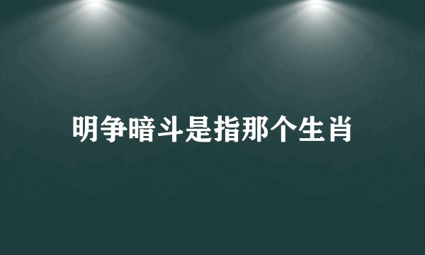 明争暗斗是指那个生肖