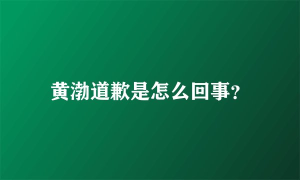 黄渤道歉是怎么回事?