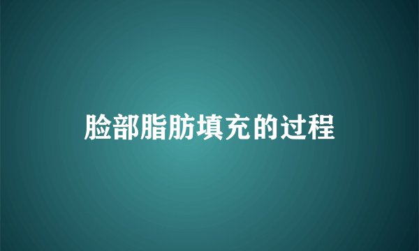 脸部脂肪填充的过程