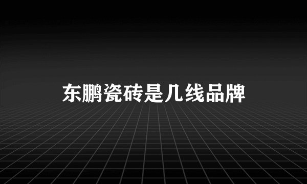 东鹏瓷砖是几线品牌