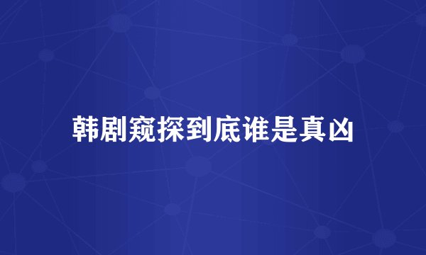 韩剧窥探到底谁是真凶