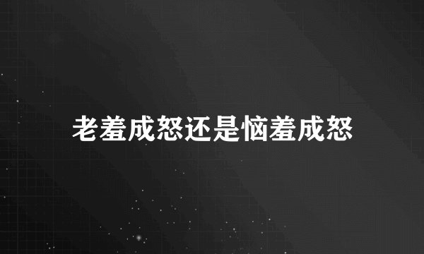 老羞成怒还是恼羞成怒