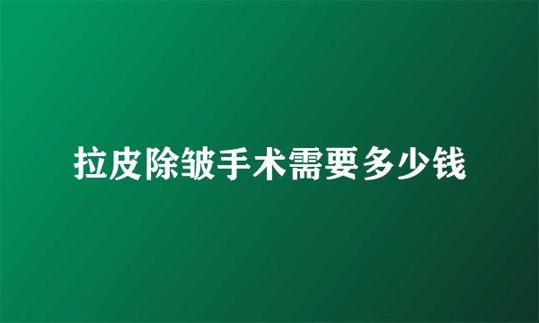 拉皮除皱手术需要多少钱