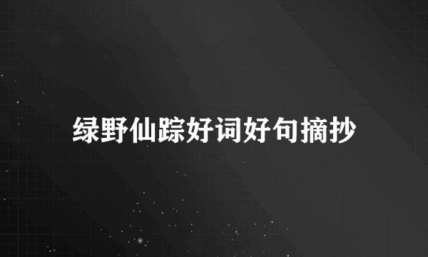 绿野仙踪好词好句摘抄