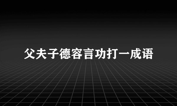 父夫子德容言功打一成语