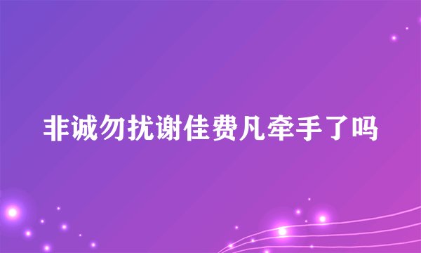 非诚勿扰谢佳费凡牵手了吗