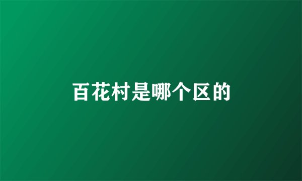 百花村是哪个区的